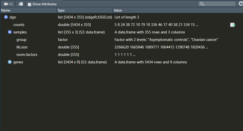 Lib sizes after creating DGE object