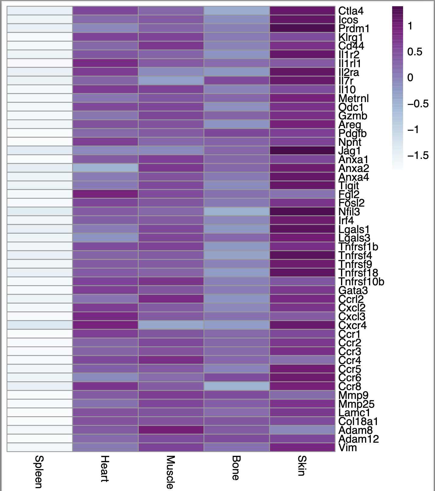 Heatmap with scale=TRUE, scale="none"